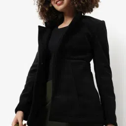 Campus Sutra Black Regular Fit Blazer-image-79