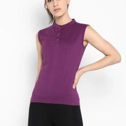 Appulse Purple Cotton Slim Fit T-Shirt-image-94