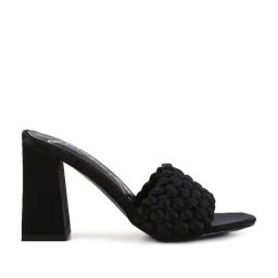 London Rag Women's Braided Satin Black Casual Sandals-image-59