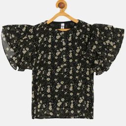 Kiddopanti Kids Black Floral Print Top-image-44