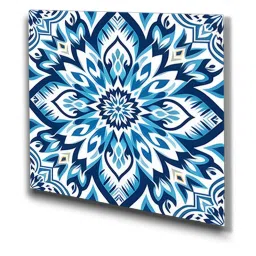 Nestroots Blue and White Tile Collection Call Stretch Canvas Frame Wall Painting - Set of 3 image 3