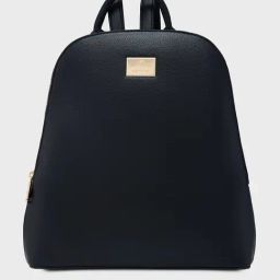 Caprese Black Faux Leather Medium Backpack-image-83