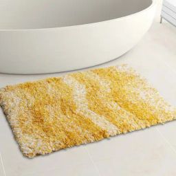 Living Scapes by Pantaloons Yellow Polyester 1900 GSM Bath Mat-20