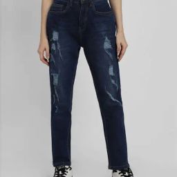 Forever 21 Navy Cotton Mid Rise Jeans-picture-22