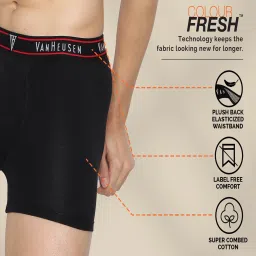 Van Heusen Regular Fit Colour Fresh Open Fly Solid Trunks - Grey Melange image 5