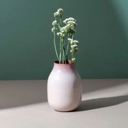 Nestroots Premium Textured Pink Steel  Metallic Flower Vase-3
