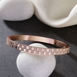 The Roadster Lifestyle Co Men Rose Gold-Plated Kada Bracelet-image-82