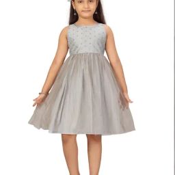 Aarika Kids Grey Self Design Frock-image-50