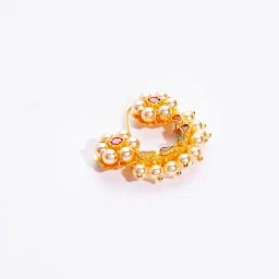 P.N.Gadgil Jewellers 14k Gold Maharashtrian Kudi Moti Nosering For Women-image-53