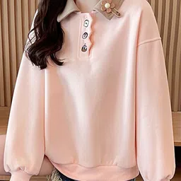 JC Mode Women Shirt Collar Long Sleeves Pullover Sweatshirt-image-73