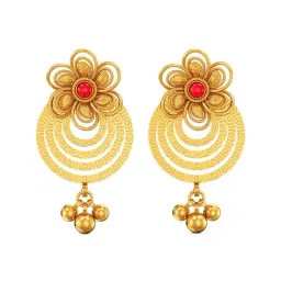Joyalukkas 22k Flora & Funa Yellow Gold Earrings for Women-image-69