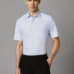 Louis Philippe Blue Cotton Regular Fit Printed Shirt-picture-38