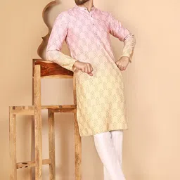 Anouk Rustic Men Geometric Printed Kurta with Pyjama-3