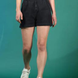 Kotty Black Regular Fit Shorts-picture-0