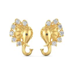 Joyalukkas 22k Lord Ganesh Gold Stud Earrings for Women-image-31