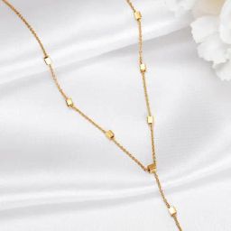 Zavya 925 Sterling Silver Gilded Square Serenity Gold Plated Necklace-image-5