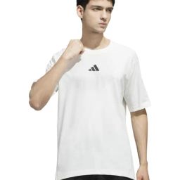 Adidas White Cotton Regular Fit Printed Sports T-Shirt-picture-8