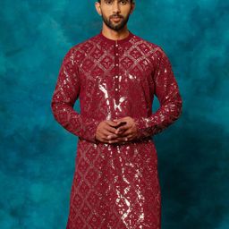 VASTRAMAY Embellished Sequinned Kurta-image-35