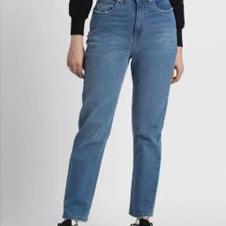 Forever 21 Blue Cotton Mid Rise Jeans-picture-4
