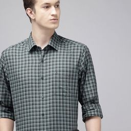 Arrow Manhattan Slim Fit Geometric Self Design Pure Cotton Formal Shirt-image-72