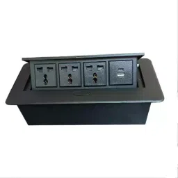 Techut Cable Cubby Pop-Up Box 225x108 mm with 3 Power Socket + 1 USB + 1 USB Type-C, Black-6