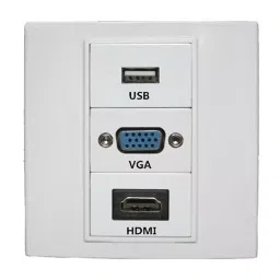 Techut USB, VGA & HDMI Wall Faceplate PVC White-29