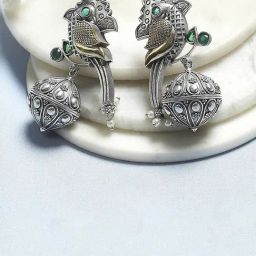 Biba Green Brass Drop & Danglers Earrings for Women-image-90