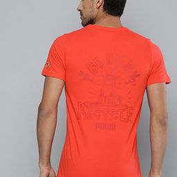 Puma Men Red Back Printed Slim Fit Downtown Graphic Round Neck Pure Cotton Sustainable T-shirt-image-22