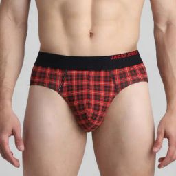 Jack & Jones Jet Black Regular Fit Checks Briefs-picture-32