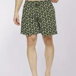 Frenchie Olive Green Cotton Relaxed Fit Printed Boxers-image-36
