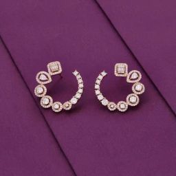 Kai Jewel Sterling Silver Stylish Coiled Statement Rose Gold Earrings-image-94