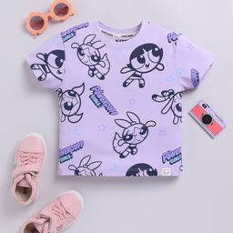 Happy Faces Kids Girls Powerpuff Girls Printed Pure Cotton T-Shirt-picture-54