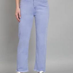 Angelfab Light Purple Cotton Straight Fit High Rise Jeans-picture-47