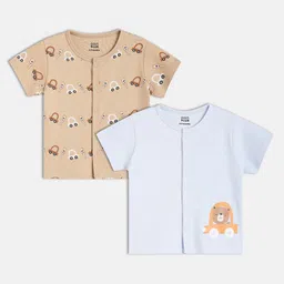 MINI KLUB Boys Pack Of 2 Printed Cotton Innerwear Vests 28NBFV189-29