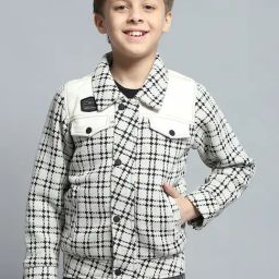 Monte Carlo Boys Checked White Collar Neck Full Sleeve Jacket-image-61
