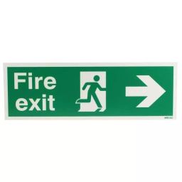 RS PRO Plastic FIRE EXIT Fire Exit English Exit Sign, 7631935-27