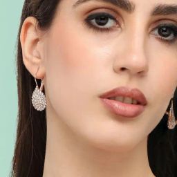 Sohi Gold Plated Designer Stone Party Drop Earrings-86