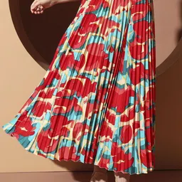 OTABU Abstract Printed A-Line Maxi Skirt-picture-19