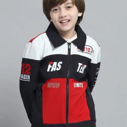 Monte Carlo Boys Printed Navy Blue Collar Neck Full Sleeve Jacket-image-30