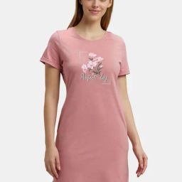 Jockey Light Pink Graphic Print Night Dress-picture-19