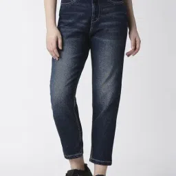 Pepe Jeans Blue Cotton High Rise Mom Jeans-image-7