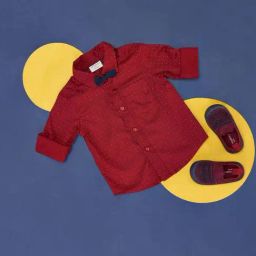 Pantaloons Baby Red Cotton Printed Full Sleeves Shirt-image-88