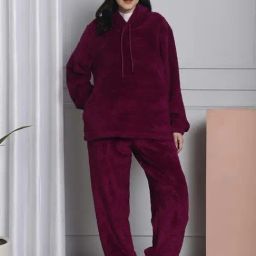 Secret Wish Purple Hoodie With Pyjamas-image-70