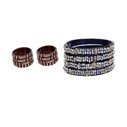 Somil Combo Of 2 Set maroon and black glass bangles-image-55