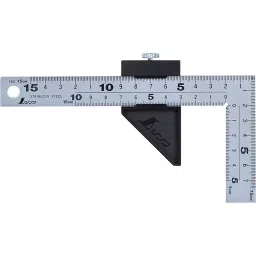 Shinwa Rules Curve Measure Thick & Wide Scale with Stopper Silver 15 cm, 44346479-17
