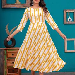 HEARTLOOM Printed Midi-Length Ethnic Dresses-image-7