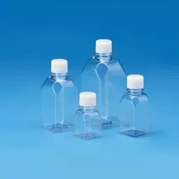 Tarson 500 ml PETG Square Graduated Media Bottle with HDPE or TPE Septum Cap 581424 (Pack of 24 Pcs)-67