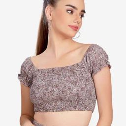 VASTRADO Brown Printed Crop Top-picture-25