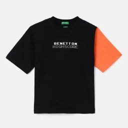 United Colors of Benetton Kids Black Printed T-Shirt-picture-48