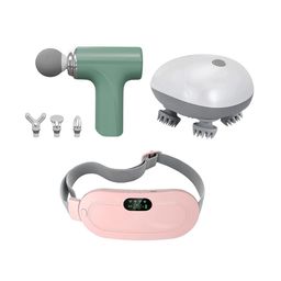 TENS Set Of 3 Gun, Scalp Head & Period Cramp Massagers With 4 Attachments-38